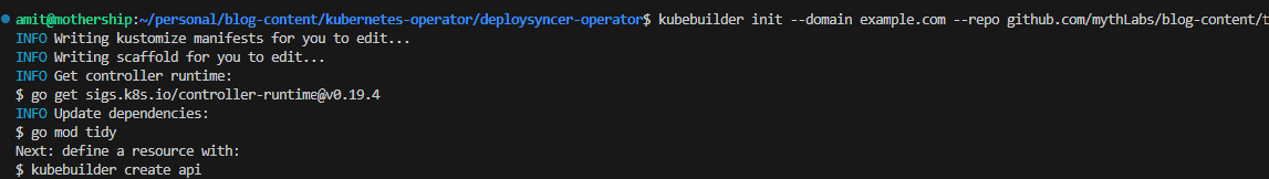 kubebuilder setup