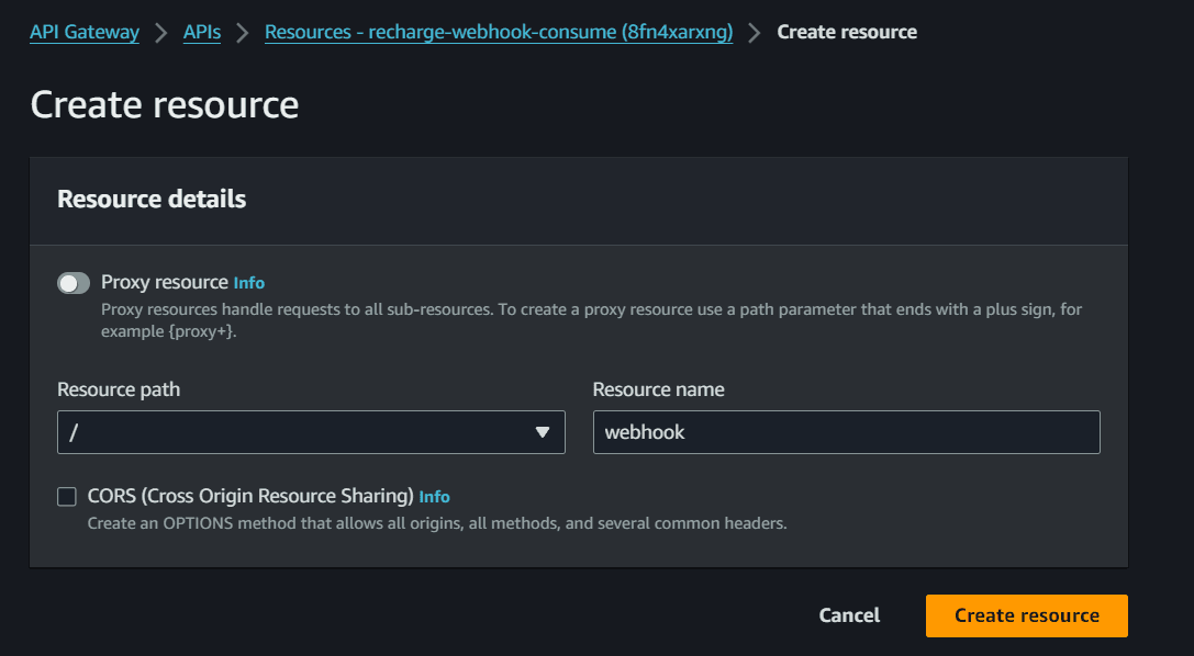 api gateway resource config