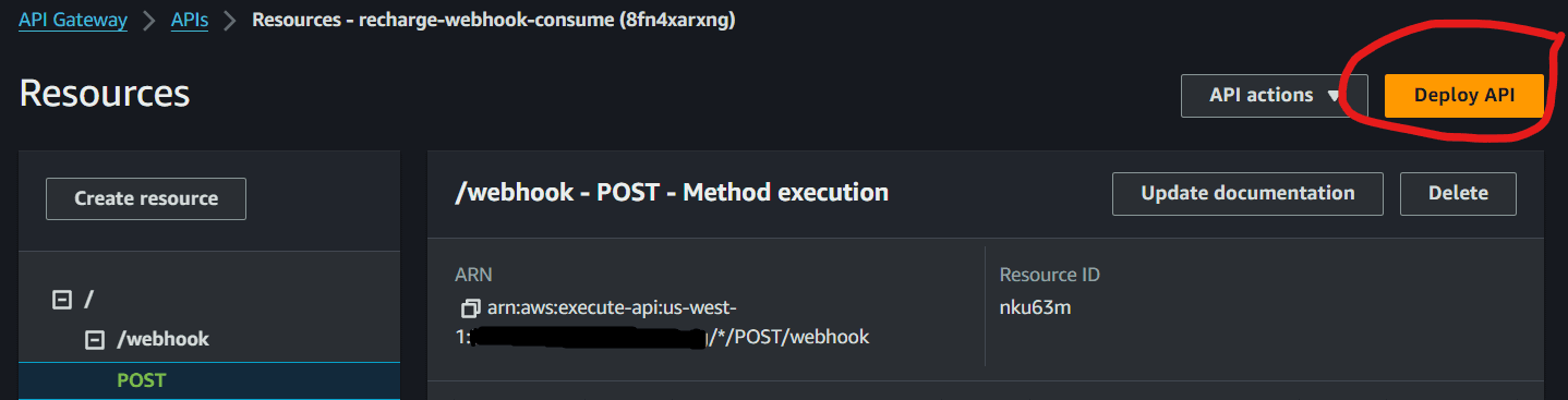api gateway deploy button