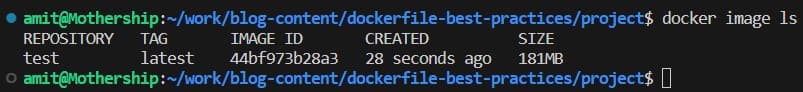 Docker image size large